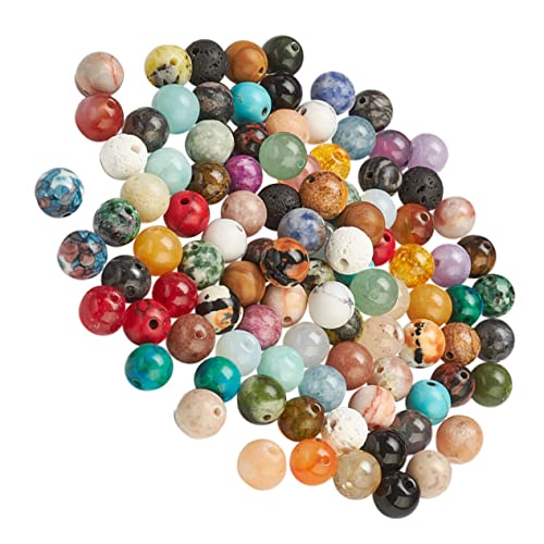 DOITOOL 50 Stück Kristallperlen Schmuck Für Lose Klein Groß Runden Bunt Perlen Masse Herstellung Bastelperlen Mit Löchern Spacer-charm-perlen Natürlicher Kristall DOITOOL 50 Stück Kristallperlen Schmuck Für Lose Klein Groß Runden Bunt Perlen Masse Herstellung Bastelperlen Mit Löchern Spacer-charm-perlen Natürlicher Kristall von DOITOOL
