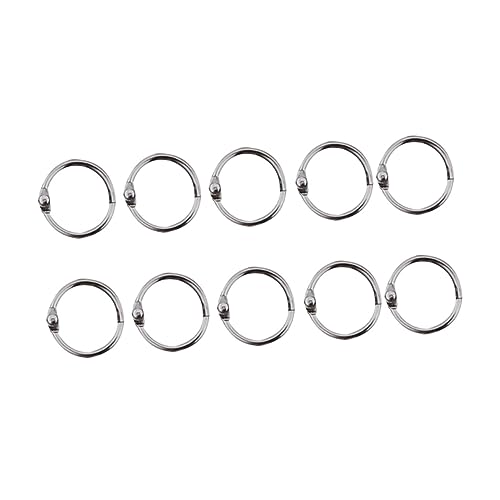 DOITOOL 50 Stück Metallbuchring metallringe schlusselringen Bindemittel runden Bindung Ringordner für lose Blätter schnappen Buchkreis Sprengring Schnalle für Fotoalbum Fleischkreis Silver von DOITOOL