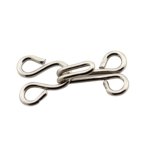 DOITOOL 50 Stück Metallknöpfe Produkt Haken Silber jackenknöpfe jeans knöpfe jeansknöpfe zum stecken kleid knöpfe Verschlüsse zum Nähen von Unterwäsche Verschlüsse für Bekleidung Silver von DOITOOL