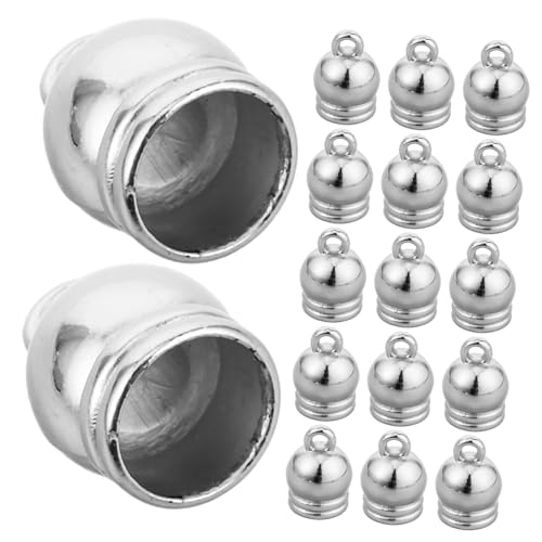 DOITOOL 50 Stück Quastenschmuckglocke Lederband endet Hängende Quastenkappen Quasten-Endkappen Endkappenanschlüsse Taktkabelbefestigungen Perlenkappenverbinder ccb Silver von DOITOOL