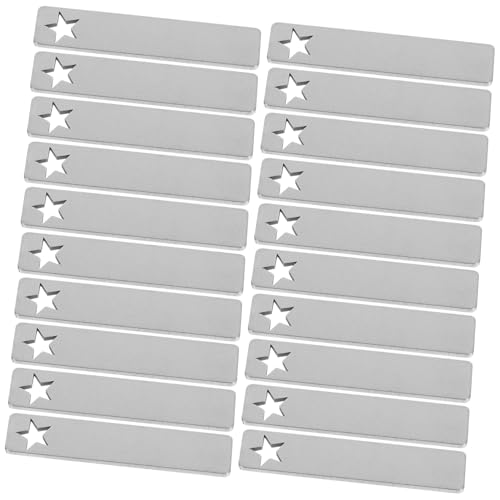 DOITOOL 50 Stück Rechteckige Blanko Anhänger Langlebige Metallplatten für Gravur Vielseitige Schmuck und Haustiermarken Glatte Oberfläche für Klare Gravurergebnisse von DOITOOL