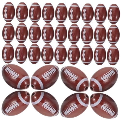 DOITOOL 50 Stück Rugby-Holzperlen Halskette Fußbälle Fußball klein Party Sport wohnungsdeko american football dekoringe Schmuck Abstandsperle Miniperlen für die Schmuckherstellung Brown DOITOOL 50 Stück Rugby-Holzperlen Halskette Fußbälle Fußball klein Party Sport wohnungsdeko american football dekoringe Schmuck Abstandsperle Miniperlen für die Schmuckherstellung Brown von DOITOOL