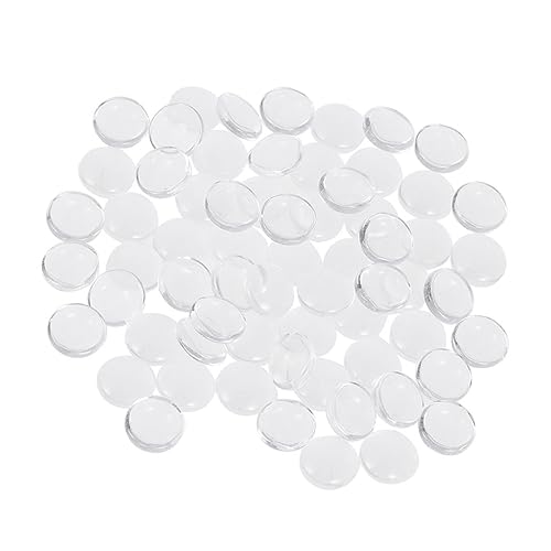 DOITOOL 50 Stück Runde Transparente Cabochons Flache Rückseite für Schmuck Diy Basteln Dekoration Porzellan Cabochons Zubehör von DOITOOL