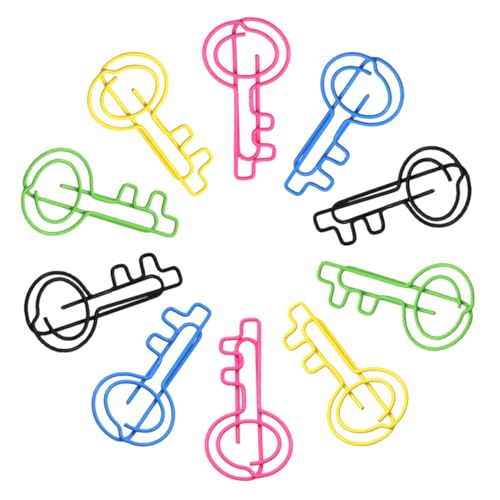 DOITOOL 50 Stück Schlüssel-Büroklammer Planer-Clips lustige Büroklammern neuartige Büroklammern Schlüsselförmige Lesezeichen-Clips süße Büroklammern Schlüsselförmige Büroklammern Metall von DOITOOL