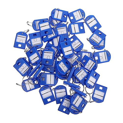 DOITOOL 50 Stück Schlüsselkartenetiketten Gepäckanhänger Farbige Etiketten Schlüsselanhänger Mit Etikett Leere Schlüsselanhänger Schlüsselkennungen Anhänger Mit Geteiltem Ring von DOITOOL