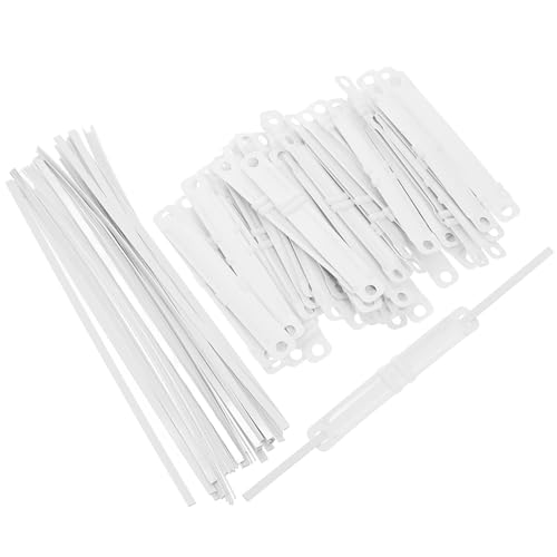 DOITOOL 50 Stück Schnalle zum Binden von Dokumenten weißer Dokumentenverschluss Schnellhefterhefter 2-Loch-Bindeklemme Kunststoff-Bindeklammern Büropapierklemme Plastik von DOITOOL