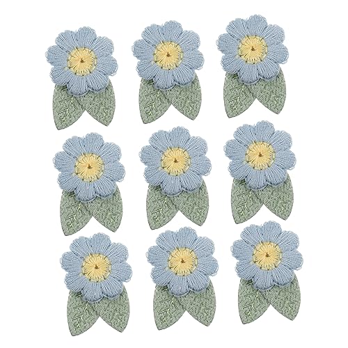 DOITOOL 50 Stück Teiliges Bestickte Blumen Stoffapplikationen zum Aufnähen Langlebige und Farbechte DIY Kleidung Patches für Kleidung Taschen und Handwerksdekorationen in Blau von DOITOOL