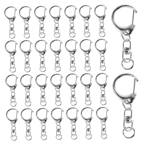 DOITOOL 50 Stück Teiliges Metall Drehwirbel Karabinerhaken Schlüsselanhänger Clips aus Langlebiger Legierung für DIY Schlüsselanhänger Taschen Anhänger Zubehör Kompakt Leicht Robust von DOITOOL