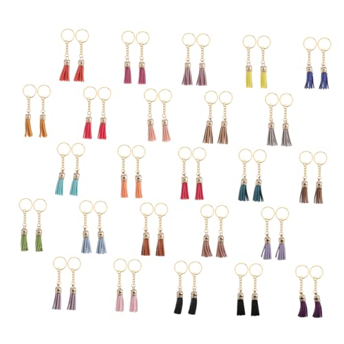 DOITOOL 50 Stück Teiliges Quasten aus Hochwertigem Lederimitat Bunte Tassel Anhänger für DIY Schlüsselanhänger Taschen und Bastelarbeiten Langlebige Quasten Anhänger für Kreative von DOITOOL
