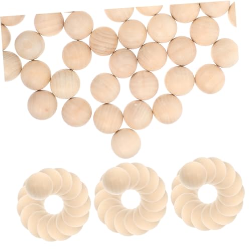 DOITOOL 50 Stück Unlackierte Holz Bastelkugeln Natürliche Holzperlen für Diy Projekte Langlebig und Leicht zum Dekorieren und Basteln Vielseitig Einsetzbar von DOITOOL