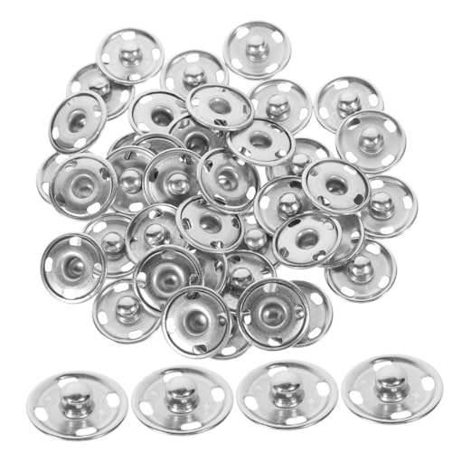 DOITOOL 50 Stück Versteckte Knöpfe an der Kleidung nähen Kippschalter Knopf schnappt Knöpfe für Kleidung Druckknöpfe für Stoff Metallverschlüsse für Stoff Messing Silver von DOITOOL