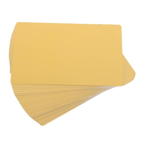 DOITOOL 50 Stück Visitenkarte aus Metall Gravurrohlinge Aluminiumkarten zum Gravieren leere Sublimationskarte leere Karteikarten schwarze Karte Lasergravur-Markierungspapier Golden von DOITOOL