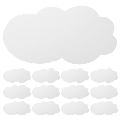 DOITOOL 50 Stück Wolkenausschnitte: Weiße Kartonformen – Dekorative Papierstanzungen – Wanddekoration mit Himmelsmotiven für Babypartys, Klassenzimmer, Spielzimmer von DOITOOL