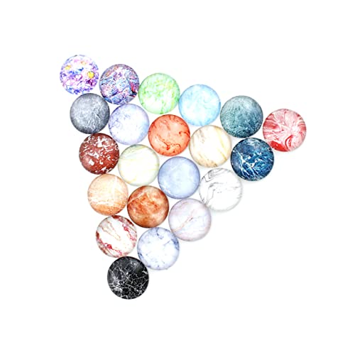 DOITOOL 50 Stück glas aufkleber Schmuck Ohrring-Charms Perlen zum Basteln Cabochon flache Edelsteine Marmorperlen runden klappcreolen Glasfleck runder Aufkleber Bastelzubehör selber machen von DOITOOL