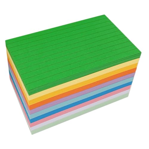DOITOOL 500 Blatt Farbige Karteikarten sortiert Briefe schmucklos linierte Karteikarten einfache Karten Wortkarten Notenvorrat verdickte leere Karten Graffiti-Karten Papier von DOITOOL