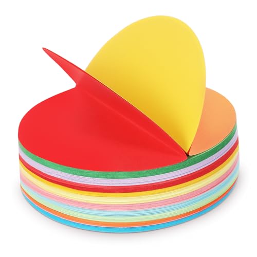 DOITOOL 500 Blatt Rundes Origami Papier Pastellfarben Dekoratives Faltpapier Stabiler für Bastelprojekte und Ansprechende Dekorationen für Anfänger und Gruppenaktivitäten von DOITOOL