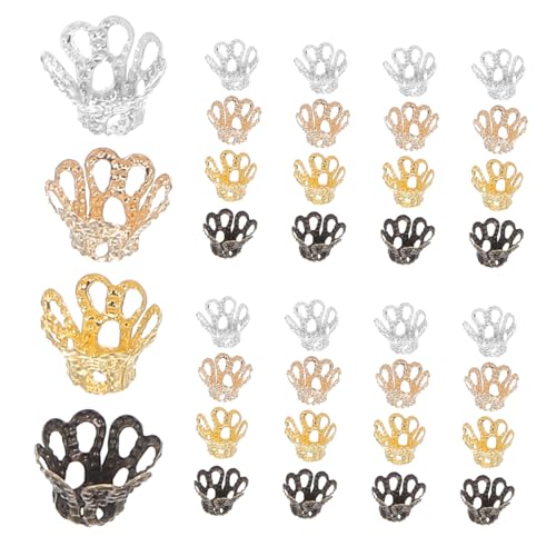 DOITOOL 500 Stück Abstandsperlen Metallkappen für Halsketten Schmuckzubehör Perlenkappen Blumenperlenkappen Perle Feststellungen Perlenkappen für Abstandhalter für Armbänder von DOITOOL
