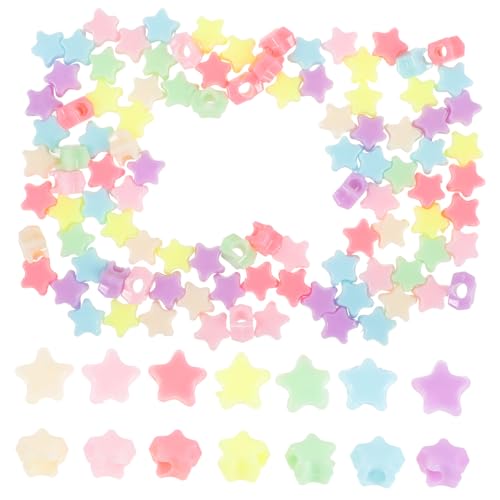 DOITOOL 500 Stück Große Bunte Sternperlen Kunststoff Sternförmige DIY Schmuckperlen für Armbänder Halsketten Anhänger Vielseitige Bastelperlen von DOITOOL