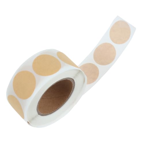 DOITOOL 500 Stück Kraftpapier Aufkleber Rund Selbstklebend Zum Beschriften Verpackung Etiketten Schreibbar Und Bedruckbar Für Geschenkverpackung Und Basteln von DOITOOL