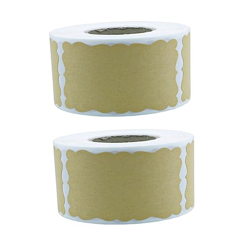 DOITOOL 500 Stück Kraftpapier Aufkleber Selbstklebende Etiketten für DIY Weinflaschen Marmeladengläser und Handwerksprojekte von DOITOOL