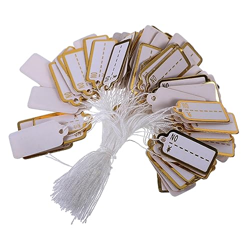 DOITOOL 500 Stück Preisschilder für Schmuck mit Schnur Kraftpapier Hängeetiketten für Preispräsentation Geschäften für Schmuck Kleidung und von DOITOOL