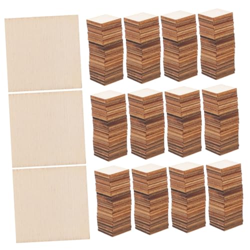 DOITOOL 500 Stück Quadratische Holzscheiben aus Unbehandeltem Holz für DIY Bastelarbeiten Gravur Malerei Holzbrand Kreative und Familienprojekte von DOITOOL
