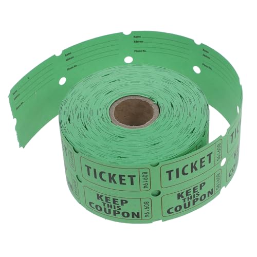 DOITOOL 500 Stück Raffle Tickets Roll für Veranstaltungen Partys Fundraising und Belohnungen Einfache Organisation mit Durchnummerierten Perforierten Tickets Hellgrün von DOITOOL