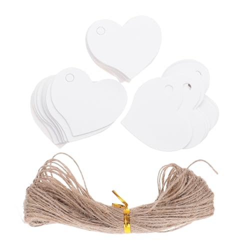 DOITOOL 500 Stück Teiliges Herzförmiges Kraftpapier Geschenkanhänger mit Juteschnur Robuste Blanko Hang Tags für Brautfeier Basteln Valentinstag Party Dekorationen Langlebig und Vielseitig von DOITOOL