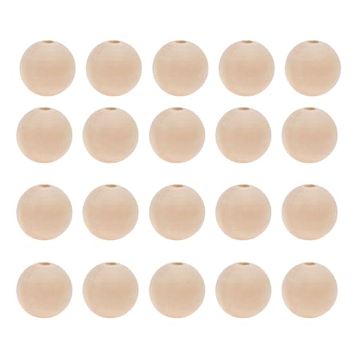 DOITOOL 500 Stück unbehandelte Holzperlen, 12 mm, runde Bastelperlen mit Löchern, Mini-Abstandshalter zum Nähen, Weben, Schulprojekte, Windspiele von DOITOOL
