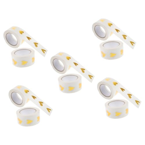 DOITOOL 5000 Stück Herz Aufkleber Transparent Selbstklebend Goldene Etiketten für Hochzeit Geschenkverpackung Valentinstag Geburtstag Umschläge Deko von DOITOOL