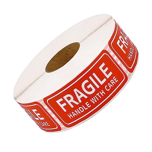 DOITOOL 500Stücke Fragile Warnaufkleber Rote Versandetiketten für Empfindliche Güter Selbstklebend für Karton für Versand von DOITOOL