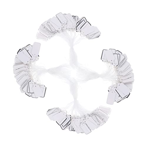 DOITOOL 500Stücke Preisetiketten mit Schnur für Kleidung Schmuck Schuhe und Schreibwaren Weiße Kartonetiketten zum Beschriften und Etikettieren von DOITOOL