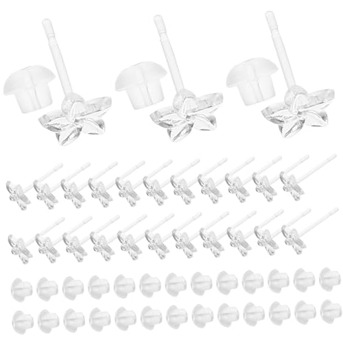 DOITOOL 50Sätze Transparente Harz Ohrstecker Ohrstecker Ohrstopper Für DIY Schmuck Bastelideen Und Leicht Für Sensible Ohrläppchen DOITOOL 50Sätze Transparente Harz Ohrstecker Ohrstecker Ohrstopper Für DIY Schmuck Bastelideen Und Leicht Für Sensible Ohrläppchen von DOITOOL