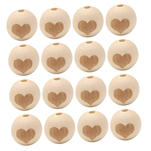 DOITOOL 50Stücke Holzperlen DIY Schmuckzubehör Naturholzperlen Für Armbänder Ohrringe Und Bastelprojekte Für Handarbeiten Und Familienaktivitäten von DOITOOL