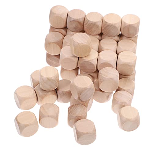 DOITOOL 50Stücke Unvollendete Holz Würfel Leere Holzwürfel für Bastelprojekte Vorstellungskraft und Problemlösungsfähigkeiten für Kunst von DOITOOL
