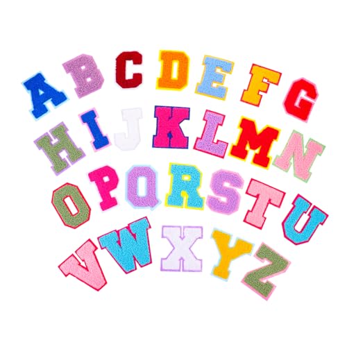 DOITOOL 52 Stück Buchstaben-Patch stickzubehör bastelzubehör Handarbeitszubehör apfelding Flicken für Kleidung Nähen kleider farbige Kleidungsflecken Buchstaben aus Stoff Handtuchstickerei von DOITOOL