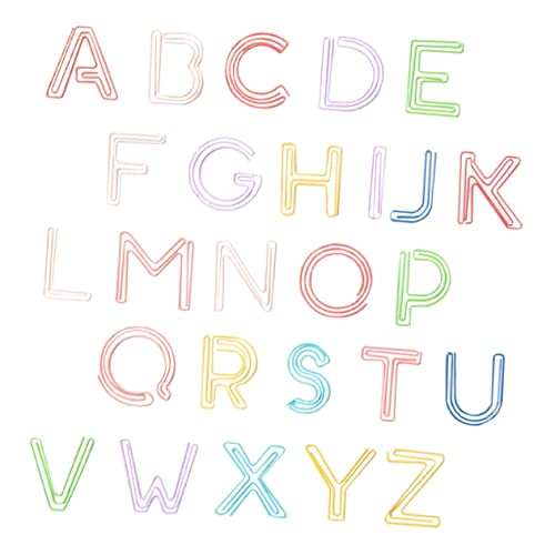 DOITOOL 52Stücke Büroklammern im Buchstaben Design Teiliges Bunten Farben Kreative Lesezeichen und Schreibwaren Clip für Schule Büro und Scrapbooking von DOITOOL