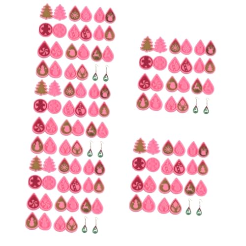DOITOOL 55 Stck. Teiliges Weihnachts Ohrschmuck Silikonform Flexible Epoxidharz Gießformen für DIY Weihnachtsanhänger Wiederverwendbar Kreativ Gestaltbar mit Glitzer und Blumen von DOITOOL