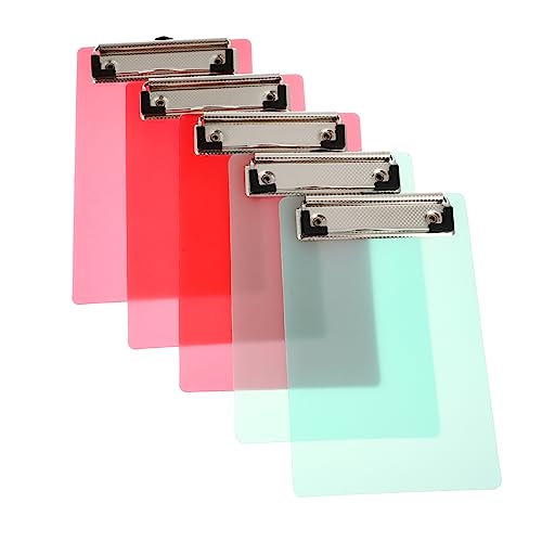 DOITOOL 5Er-Pack Mini Klemmbrett Pack Farbige Halbtransparente Clipboards für Notizen Tickets Einkaufslisten Robustes Leichtes Design für Lehrer Unterwegs Zufällige Farbe von DOITOOL