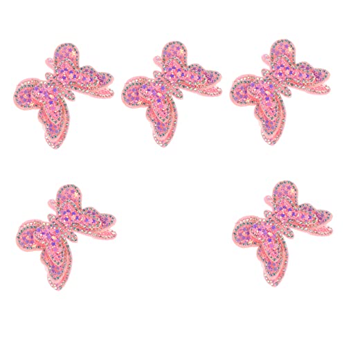 DOITOOL 5Stücke DIY Schmetterlings Patches Glitzernde Applikationen für Kleidung Haarschmuck Taschen und Kunsthandwerk für Nähprojekte und Bastelarbeiten von DOITOOL