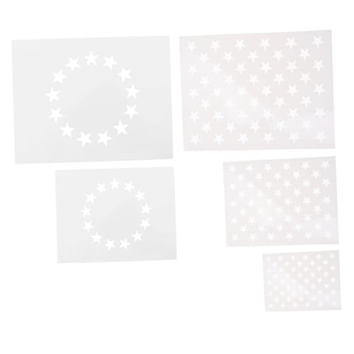DOITOOL 5Stücke DIY Sternschablonen für Amerikanische Flaggen Wiederverwendbare Airbrush Vorlagen Unabhängigkeitstag Bastelbedarf Pet Material Sicher und Langlebig für Heimdeko von DOITOOL