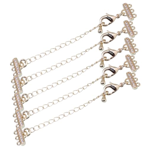 DOITOOL 5Stücke Schmuckzubehör Lobster Clasp Armband Extender Kettenverlängerung Mit Zirkonia Goldfarben Für DIY Halsketten Und Armbänder Für Schmuckherstellung DOITOOL 5Stücke Schmuckzubehör Lobster Clasp Armband Extender Kettenverlängerung Mit Zirkonia Goldfarben Für DIY Halsketten Und Armbänder Für Schmuckherstellung von DOITOOL