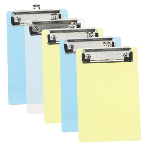 DOITOOL 5er Pack Mini Klemmbretter aus Kunststoff Clipboards Zufälligen Farben für Notizen Einkaufslisten Tickets für Lehrer Restaurants und Zufällige Farbe Zufällige Farbe von DOITOOL