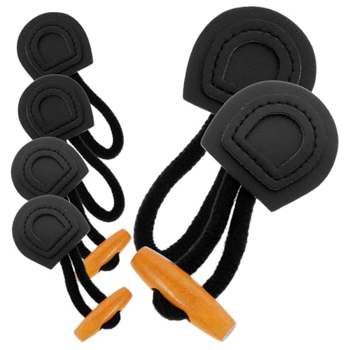 DOITOOL 6 Paare Cardigan-Verschluss Jackenschnalle knöpfe schwarz holzknöpfe Kinderkommode schalten druckknöpfe Mantel Knebelverschluss Annähbarer Mantel-Knopf Leder Black von DOITOOL
