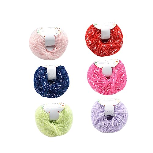 DOITOOL 6 Rollen Baumwollgarn für Handarbeiten Diy Strick Häkelmaterial für Junge Mädchen Pullover Schals Decken Gemischte Farben von DOITOOL