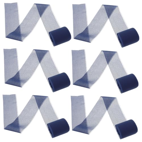 DOITOOL 6 Rollen Chiffonband Breit Fransen Satinband für Geschenkverpackung Hochzeitsstrauß Dekoration Blau Vielseitig für DIY und Festlichkeiten DOITOOL 6 Rollen Chiffonband Breit Fransen Satinband für Geschenkverpackung Hochzeitsstrauß Dekoration Blau Vielseitig für DIY und Festlichkeiten von DOITOOL