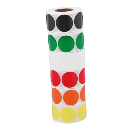 DOITOOL 6 Rollen Dekorative Mark -Aufkleber Farbkreisaufkleber Runde Etiketten bunt kreis aufkleber groß Punktaufkleber farbige Aufkleberpunkte Punktaufkleber für die Schule Papier von DOITOOL