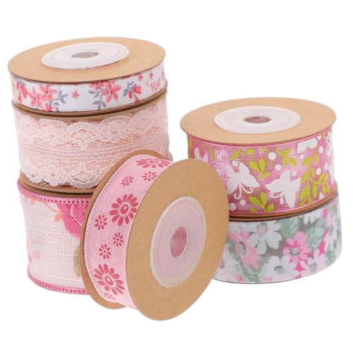 DOITOOL 6 Rollen Doppelseitiges Polyesterband mit Blumenmuster Bastelband für Diy Dekoration Strapazierfähiges und Geschenkband für Hochzeiten und Feste DOITOOL 6 Rollen Doppelseitiges Polyesterband mit Blumenmuster Bastelband für Diy Dekoration Strapazierfähiges und Geschenkband für Hochzeiten und Feste von DOITOOL