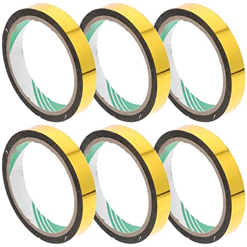 DOITOOL 6 Rollen Goldener Spiegelband DIY-Grafikband Golddekor Verpackung Scrapbooking Tape dekoratives Klebeband goldenes Klebeband Metallisiertes Polyesterfolienmaterial von DOITOOL