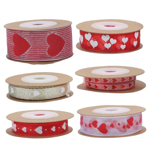 DOITOOL 6 Rollen Liebe Druckband Wickeln Bänder Zum Verpacken Verpackung Weißes Band Banddekor Banddekoration Bänder Mit Herzmuster Einwickeln Herzmusterband Diy -band Herzband Polyester DOITOOL 6 Rollen Liebe Druckband Wickeln Bänder Zum Verpacken Verpackung Weißes Band Banddekor Banddekoration Bänder Mit Herzmuster Einwickeln Herzmusterband Diy -band Herzband Polyester von DOITOOL